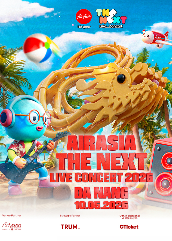 BÙNG NỔ CÙNG AIRASIA THE NEXT LIVE CONCERT 2026 TẠI CUNG HỘI NGHỊ QUỐC TẾ ARIYANA ĐÀ NẴNG